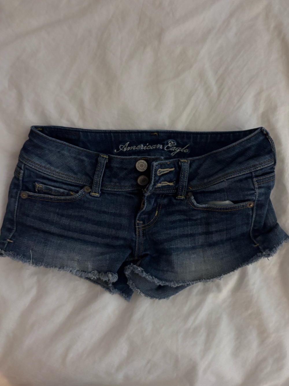 Vintage American Eagle Outfitters Dark Blue Denim Cutoff Shorts